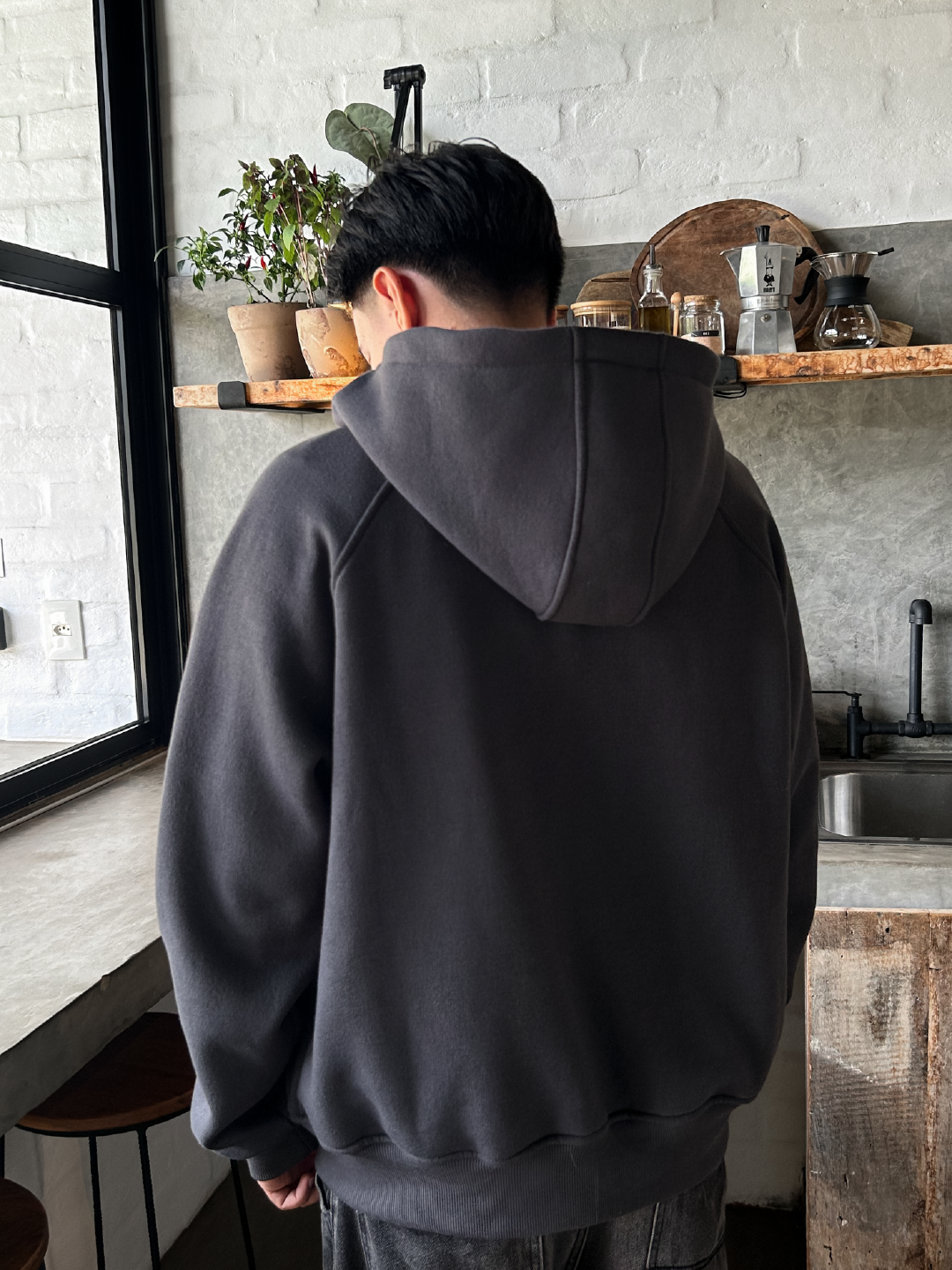 HOODIE ZIP BUNY DARK GRAY